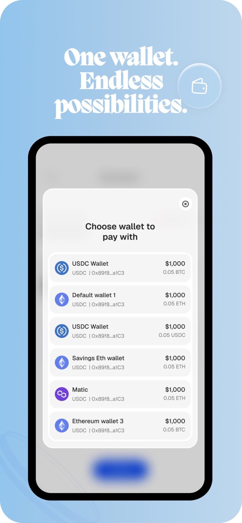 Sendcoins conversion screen showing an ETH to USDC exchange with live rate